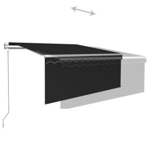 STORE BANNE 300 x 250 cm avec auvent, motorisé, éclairage LED, détecteur de vent, anthracite