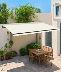 STORE BANNE 350 x 250 cm, motorisé, toile beige crème