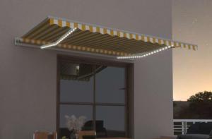 STORE BANNE 350 x 250 cm, électrique, détecteur de vent, LED