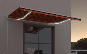 STORE BANNE 400 x 350 cm, électrique, détecteur de vent, LED