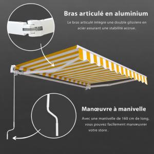 STORE BANNE 500 x 350 cm, motorisé, toile 14 coloris