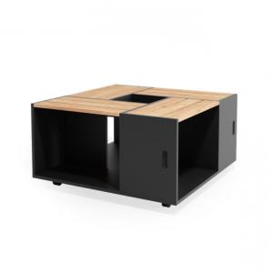 TABLE basse cube 80 cm, type caisson, anthracite
