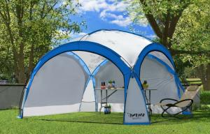 TONNELLE , tente 460 cm, éclairage led solaire, bleu