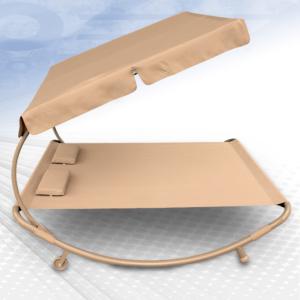 Chaise longue bain de soleil, 2 places, 4 coloris