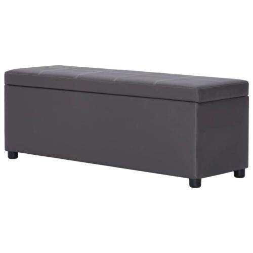 Banc banquette coffre de rangement, 120 cm, gris
