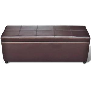 Banc banquette coffre de rangement, 120 cm, marron
