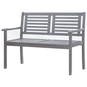 Banc de jardin en bois massif eucalyptus gris, 2 personnes