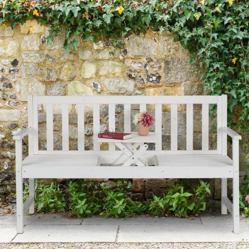 BANC de jardin PIQUE-NIQUE, 155 cm, en bois blanc