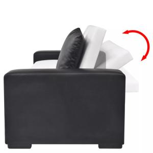 Canapé convertible, design, 2 coloris - Blanc/noir