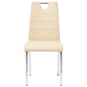 CHAISES salle à manger, similicuir beige, lot de  6