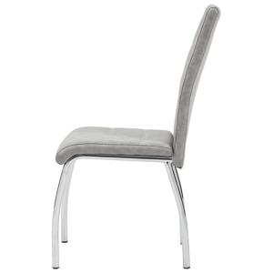 CHAISES salle à manger, similicuir gris clair, lot de 6