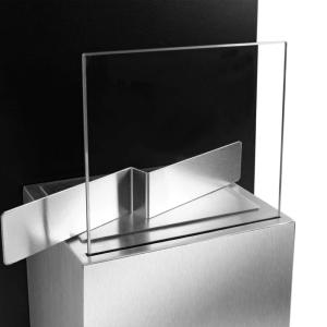 Cheminée bio-éthanol murale NERIA avec vitre – Hauteur 114 cm