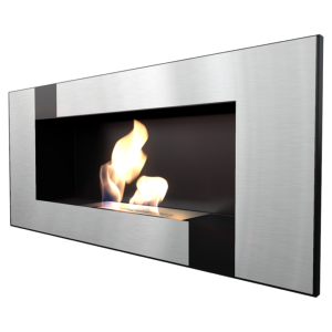 CHEMINEE éthanol EPSYLON, inox et noir 90 cm