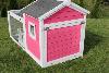 CLAPIER, CAGE Hamster, lapin,145 cm, bois massif, blanc/rose