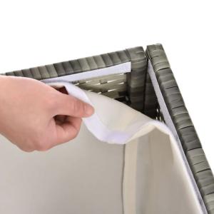 COFFRE géant en résine tressée/alu, 760 litres, gris