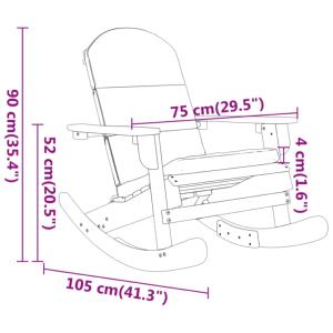 Fauteuil à bascule, type rocking Chair avec coussin, acacia massif