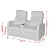 FAUTEUIL 2 places, inclinables, luxe en cuir textile, blanc