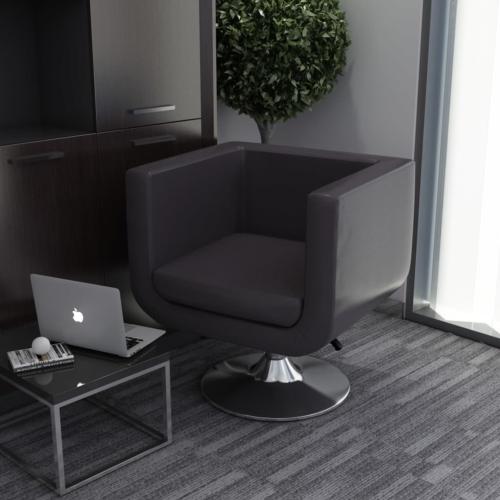Fauteuil Design Club, cuir, marron