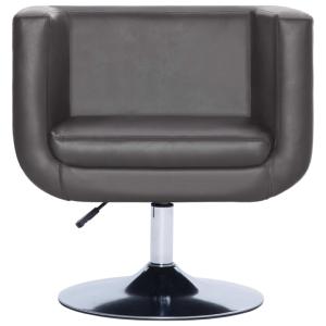 Fauteuil Design Club, cuir, gris