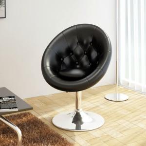 Fauteuil lounge rétro capitonné, noir