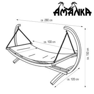 HAMAC 280 cm, double support, pour 2 personnes