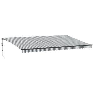 STORE BANNE 600 x 350 cm, motorisé, toile gris/blanc