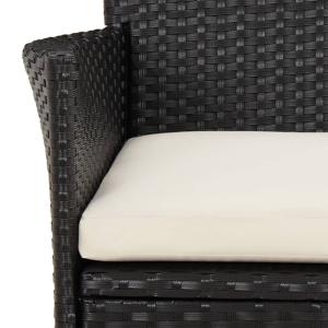 fauteuils de jardin en résine tressée, noir