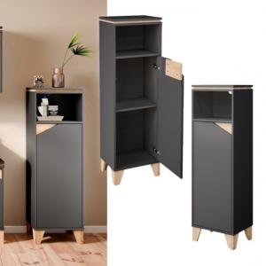 Meuble haut, 126cm sur pieds, anthracite, gamme ELEGANT