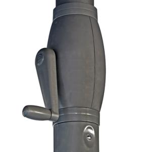 Parasol géant aluminium Ø 6 m avec pied – Toile polyester anti-UV