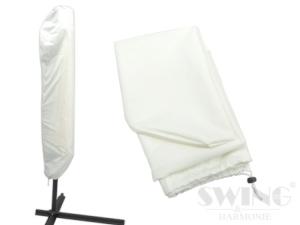 Parasol déporté, à éclairage LED solaire, 350 cm, crème