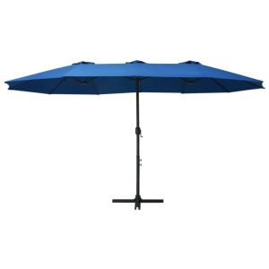 PARASOL géant Aluminium, 270 x 460 cm, bleu