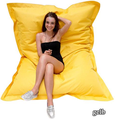 POUF GEANT 200x145 cm, jaune, avec remplissage