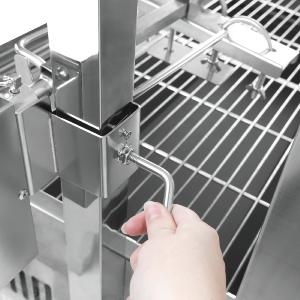 Barbecue Rotissoire tournebroche inox mobile – Cuisson agneau et grandes pièces