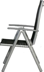 CHAISE pliante aluminium gris-noir, pour salon de jardin