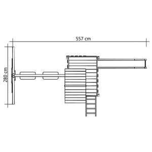 Station de jeux en bois massif, 560 cm