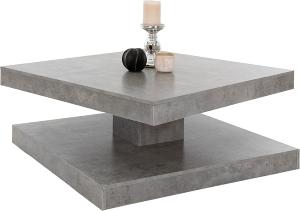 TABLE basse, pivotante, 80 cm, blanc ou gris béton, modèle SAMSON