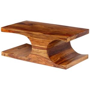 TABLE basse 90 cm, en bois massif exotique, INDIA