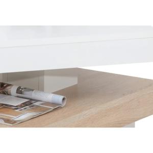 TABLE basse 70 cm, rotative, blanc, beige, MIRAGE