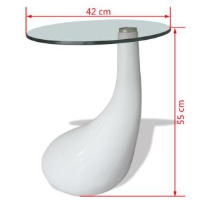 TABLE basse en verre trempé fibre de verre, blanc brillant