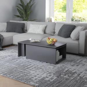 TABLE basse 150 cm, coulissante en bois, grise