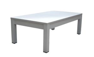Table BILLARD/ping-pong, XXL 226 cm, blanche, avec plateau salle à manger.
