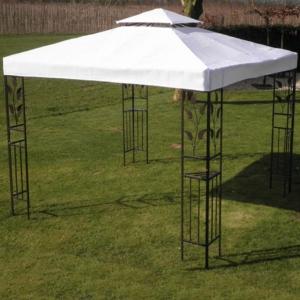 TONNELLE, gloriette de jardin 3 x 3 m, toit blanc