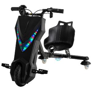 TROTTINETTE DRIFT électrique 250 W, noir, avec LEDS, pour enfant