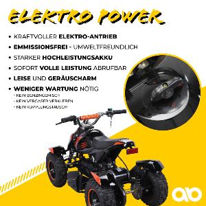 QUAD ELECTRIQUE ENFANT, 800 Watts, noir et orange
