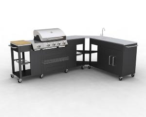 BARBECUE GAZ / grand  MEUBLE CUISINE d'angle modulable