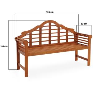 Banc de jardin design 135 cm, en eucalyptus