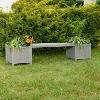 Banc de jardin avec bacs à fleurs, en bois massif, gris