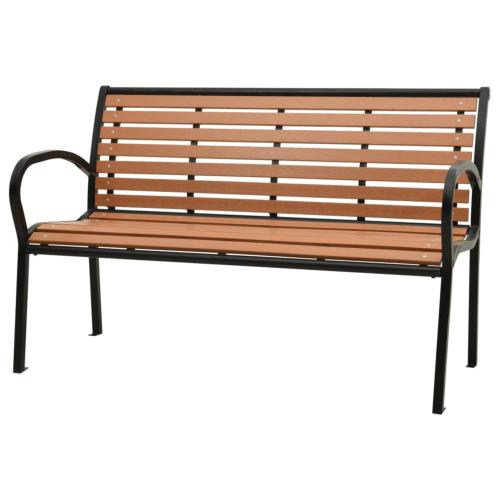 Banc de jardin en métal et composite marron