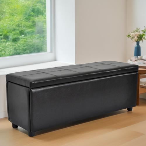 Banc banquette coffre de rangement, 2 tailles et 3 coloris