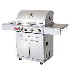 BARBECUE grand luxe INOX 5 brûleurs + plancha et accessoires